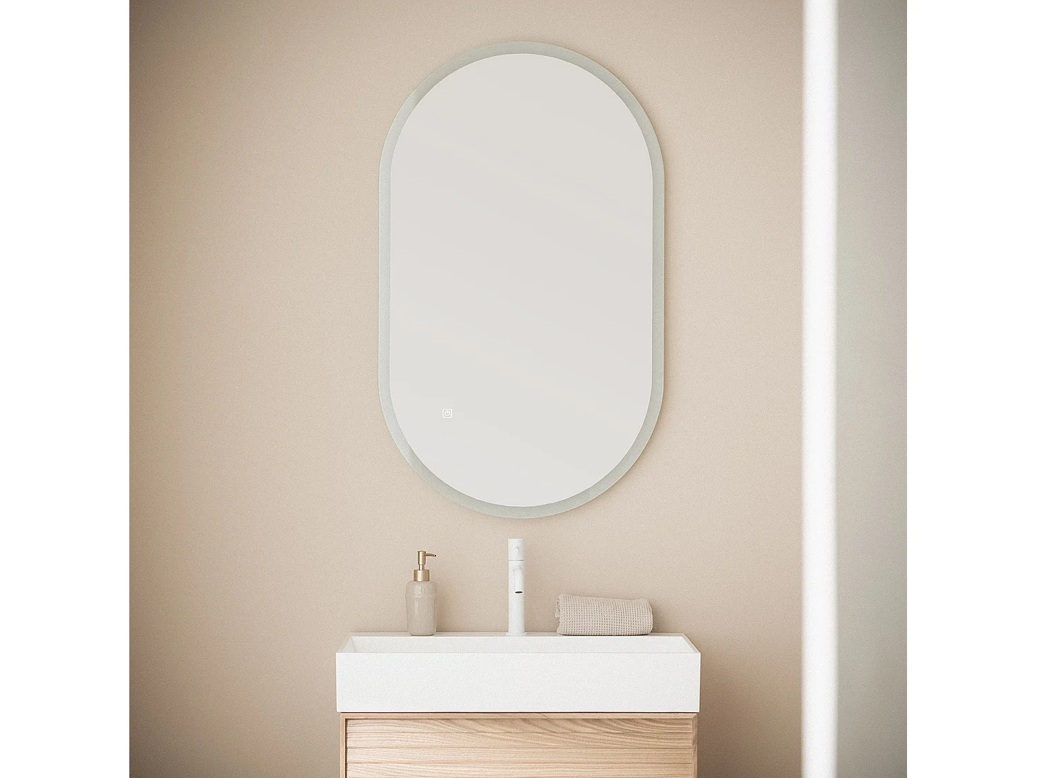 Espejo Baño con Luz LED y Antivaho 100x60 cm Ona Seleccionable (Cálido-Neutro-Frío)