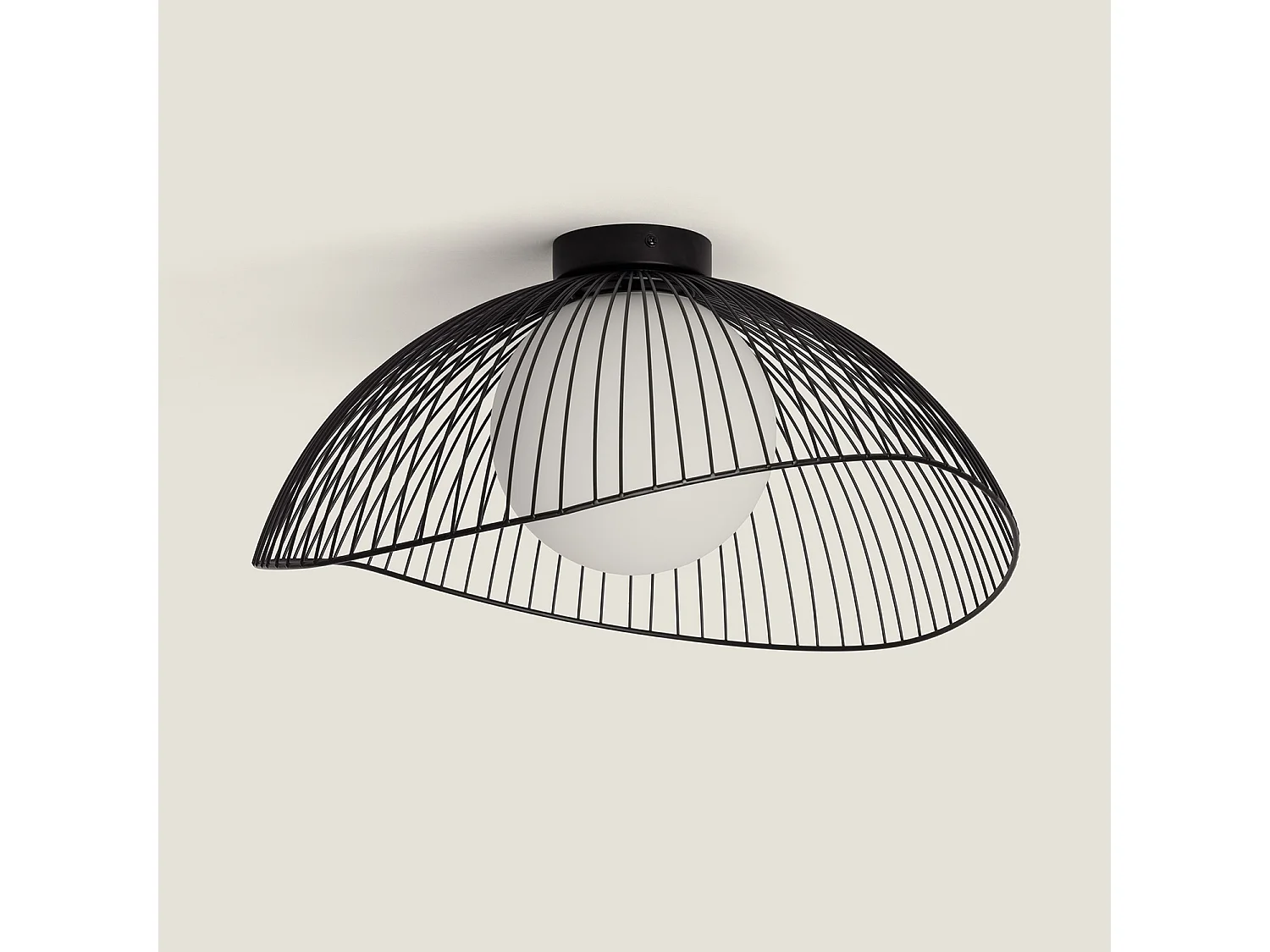 Plafonnier Métal et Verre Moad Noir