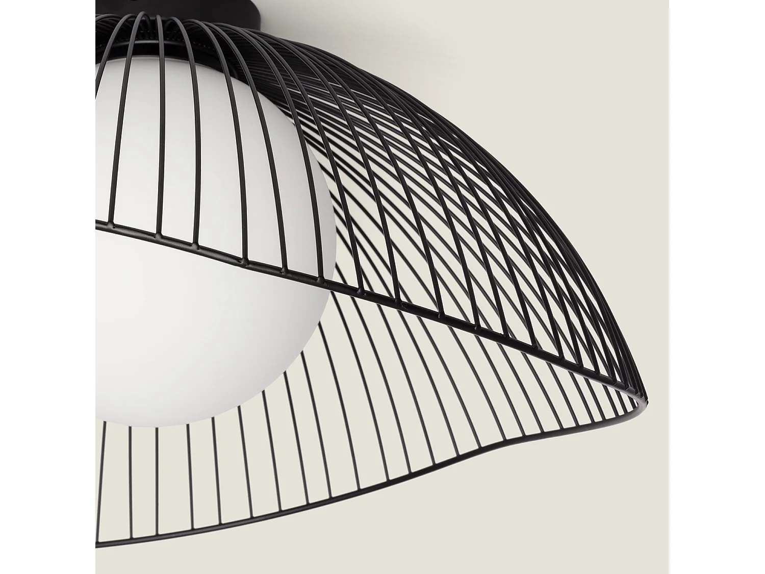 Plafonnier Métal et Verre Moad Noir