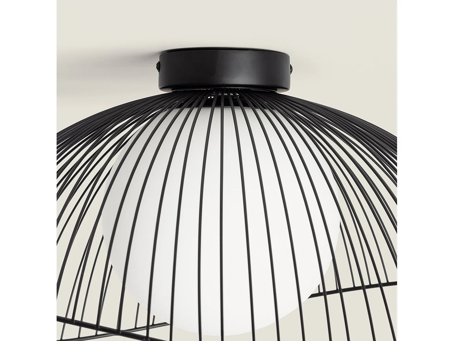 Plafonnier Métal et Verre Moad Noir