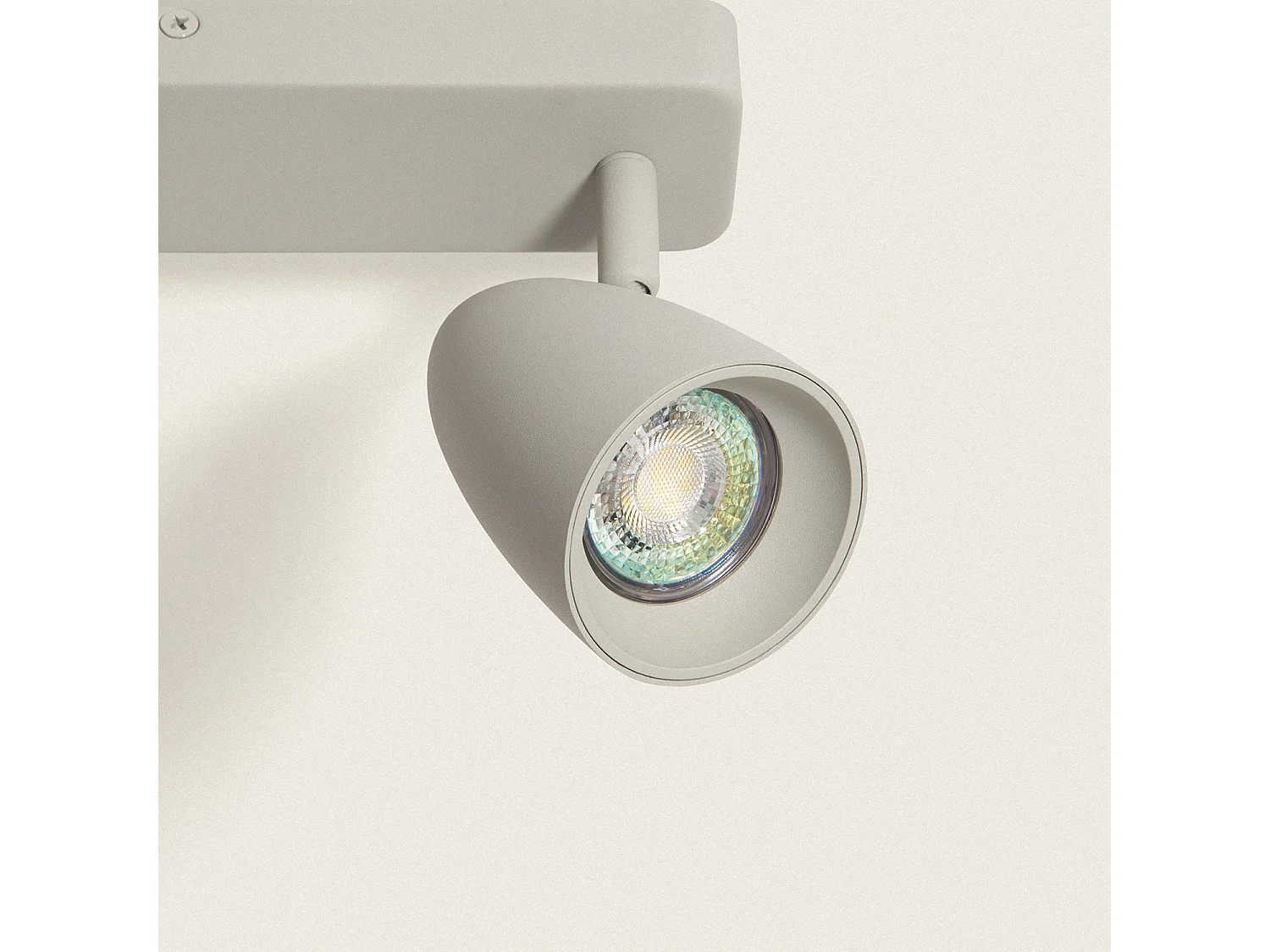 Plafonnier Aluminium Rectangulaire Adrien 2 Spots Gris Pierre