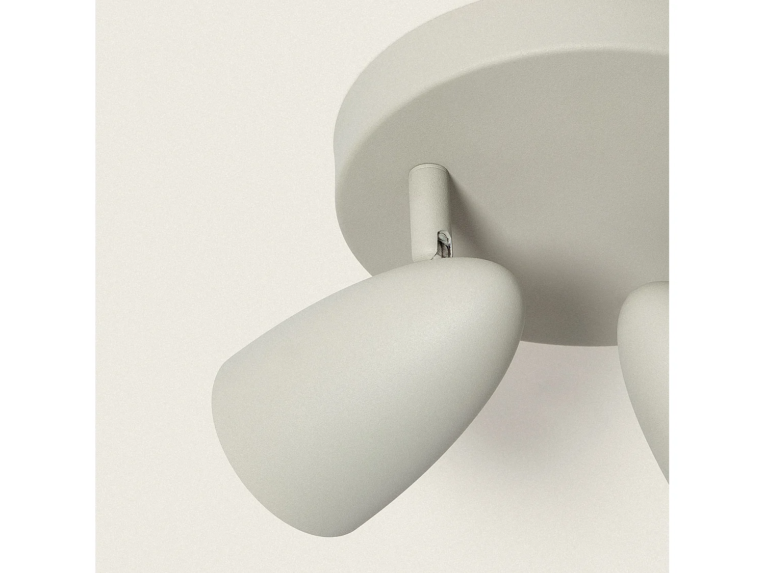 Plafonnier Rond Orientable Aluminium 2 Spots Adrien Gris Pierre