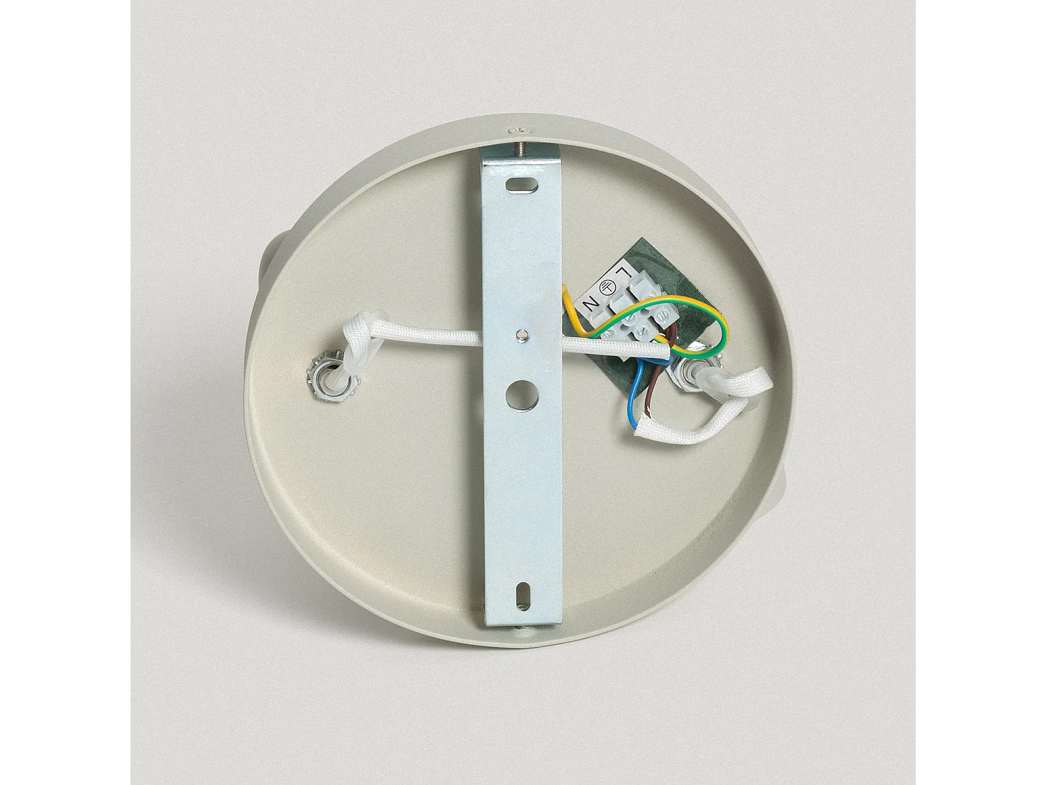 Lampada da Soffitto Circolare Orientabile Alluminio 2 Lampade Adrien Grigio Pietra