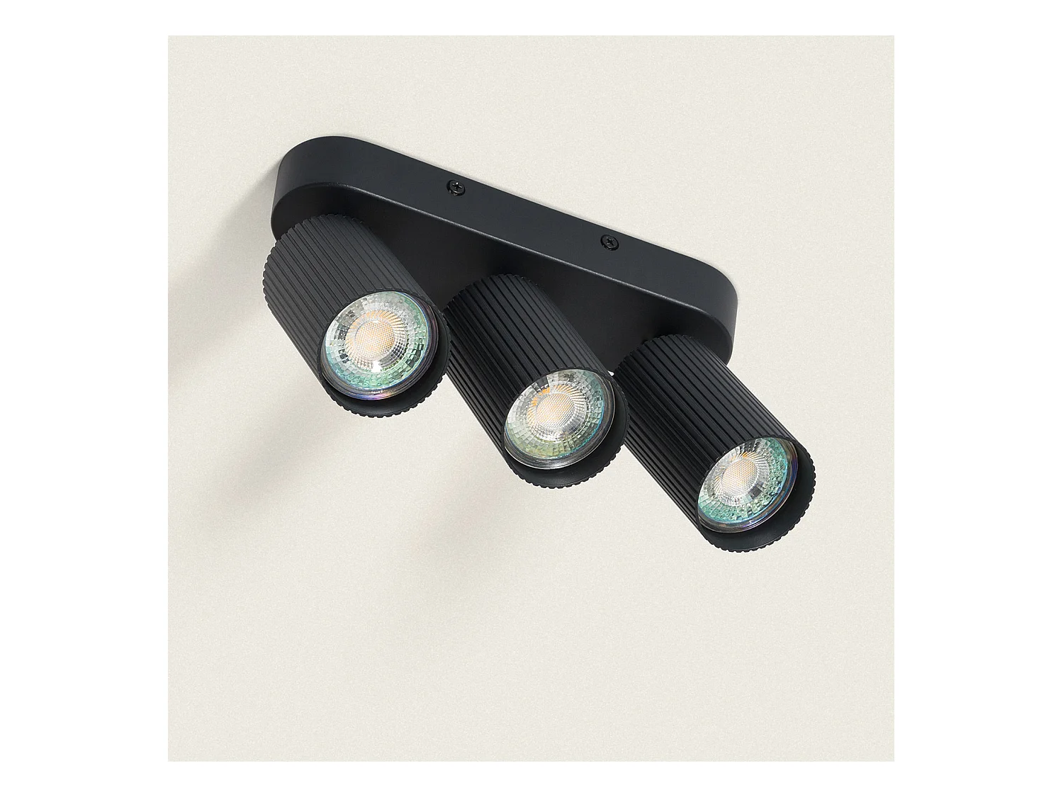 Plafonnier Aluminium Aritz 3 Spots Noir