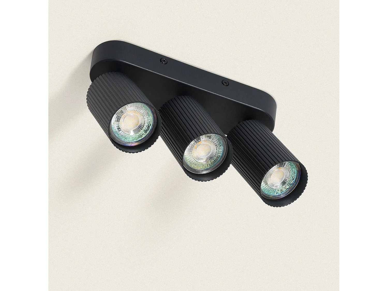 Plafonnier Aluminium Aritz 3 Spots Noir