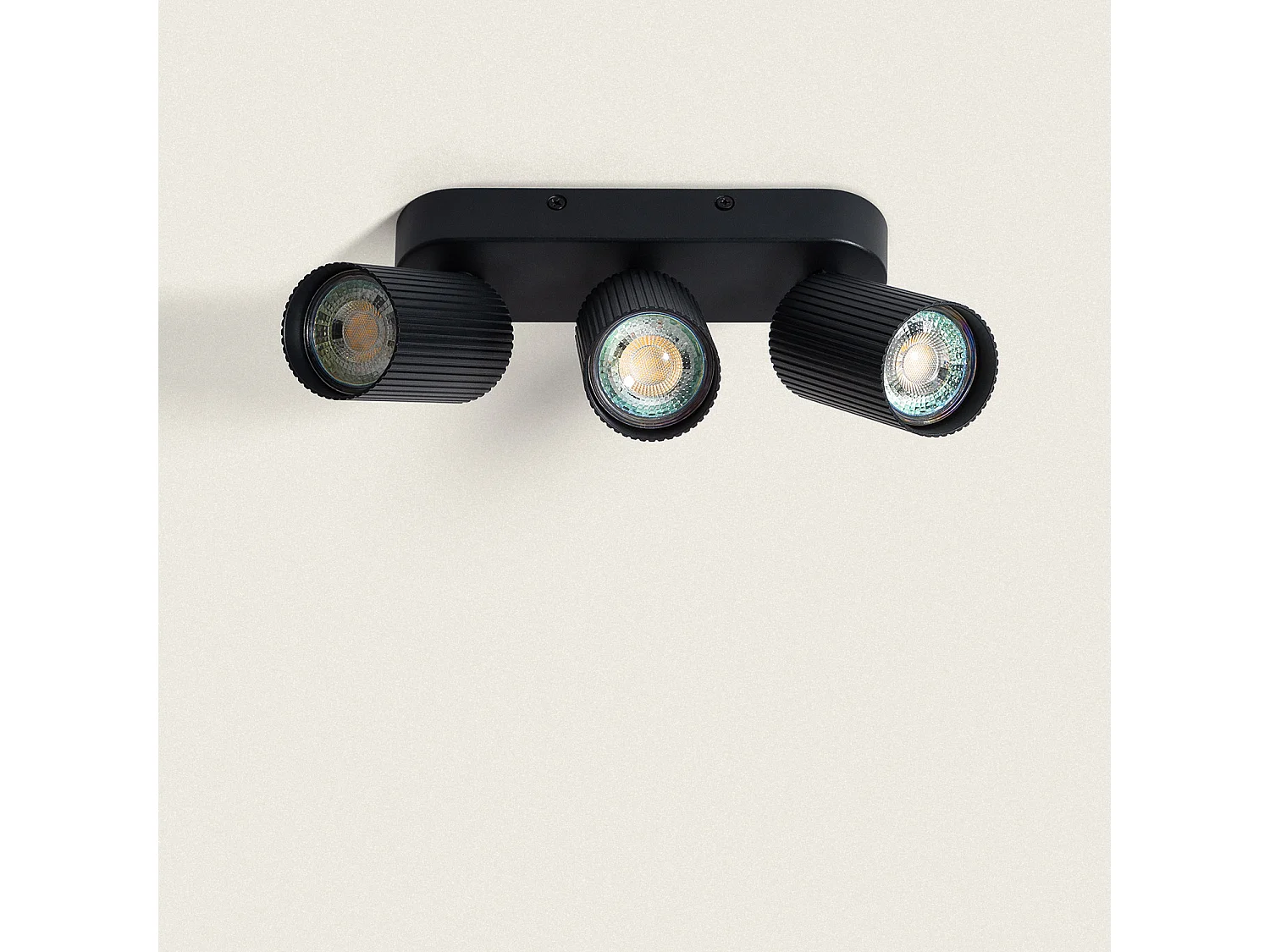 Applique da Soffitto Alluminio Aritz 3 Faretti Nero