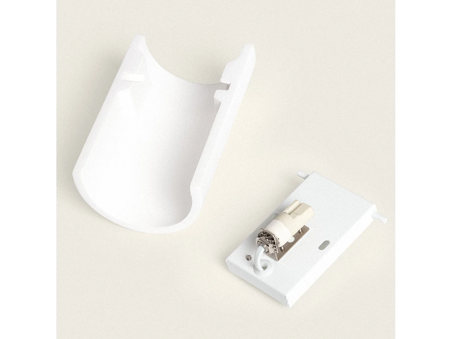 Applique Murale Plâtre Dupmy Round Blanc