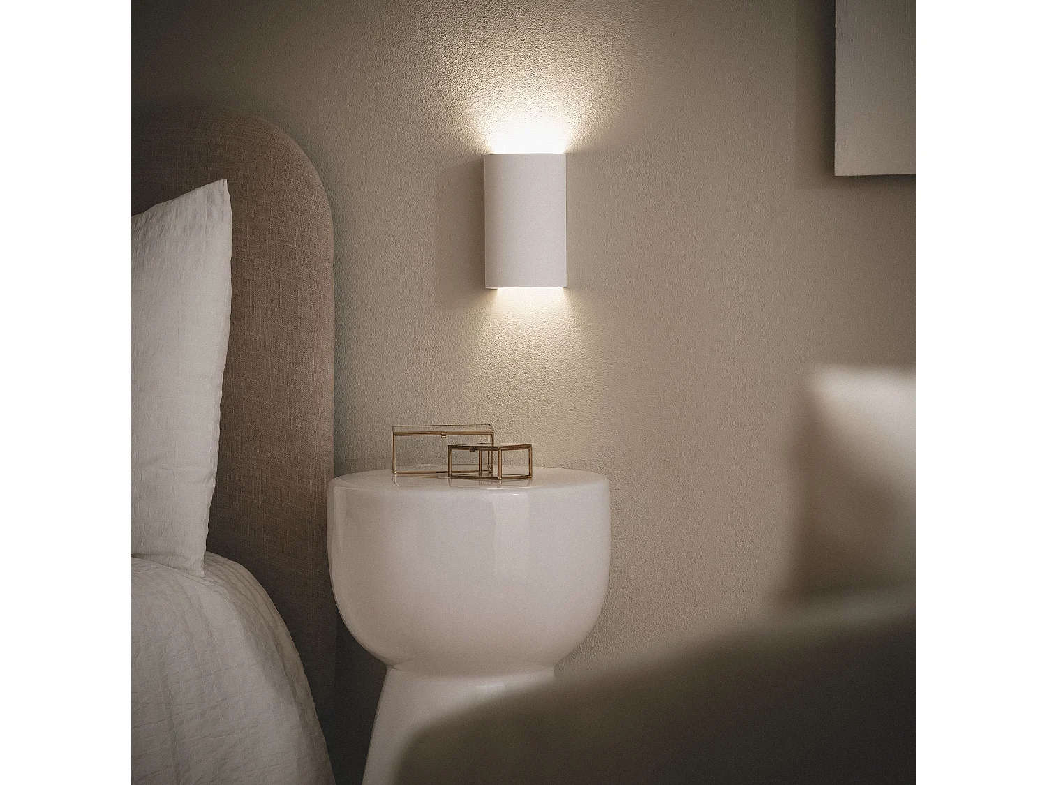 Applique Murale Plâtre Dupmy Round Blanc