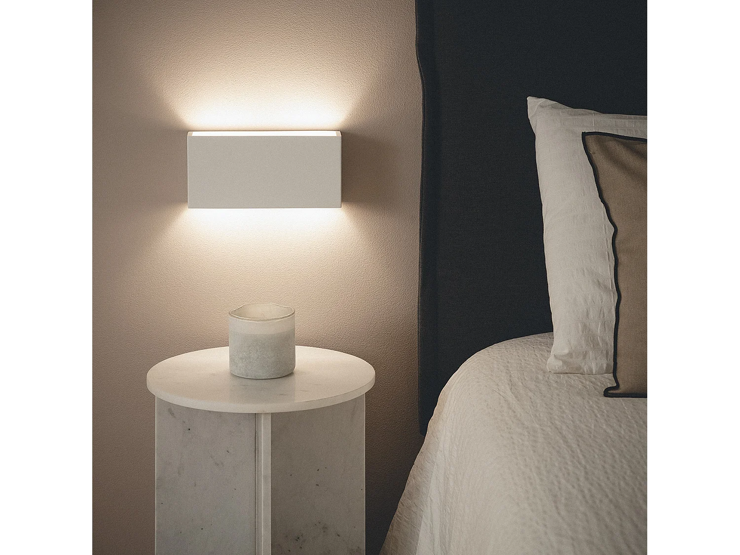 Aplique de Pared Yeso Ebin Square Blanco