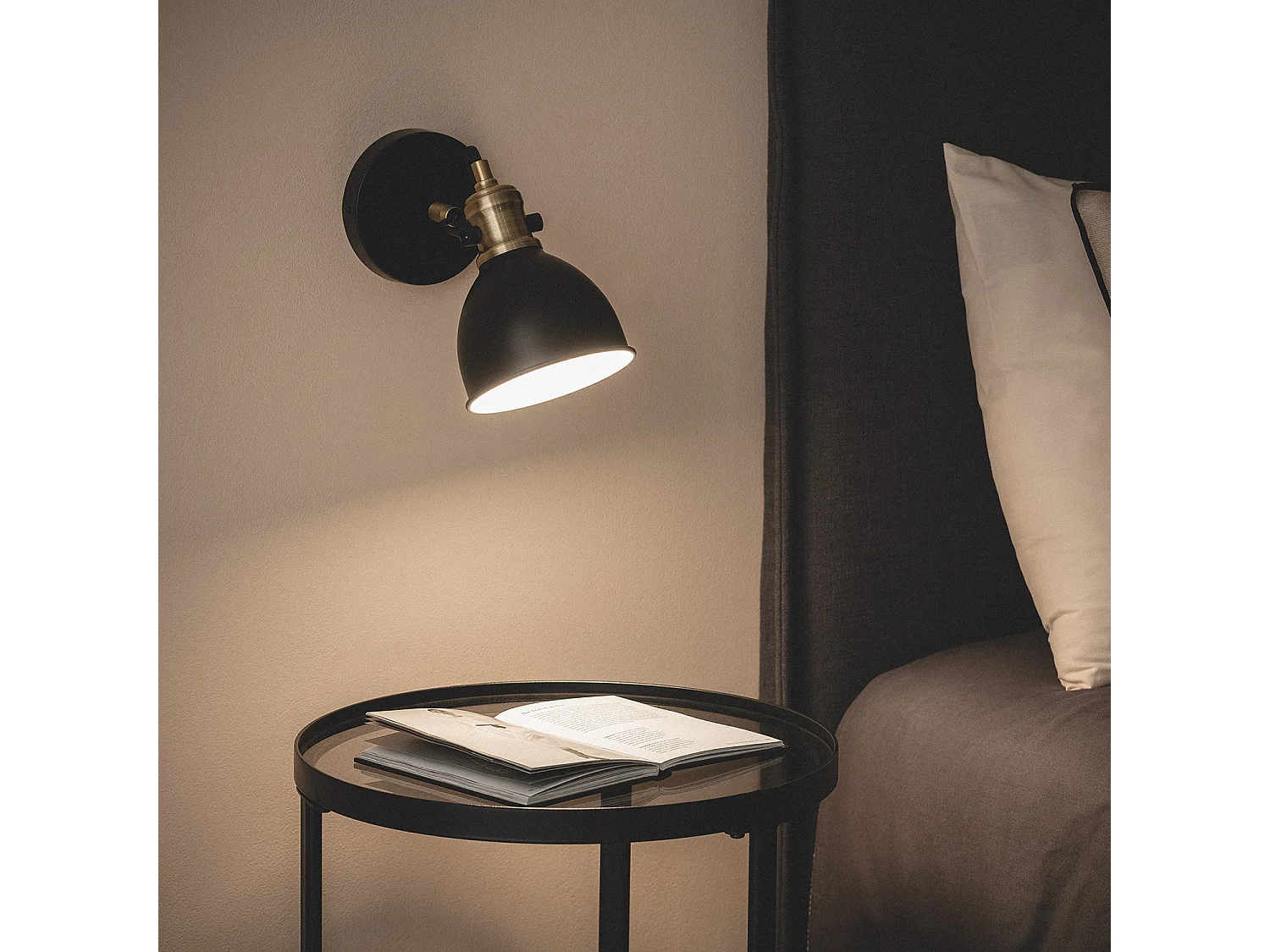 Lampe murale Métal Louise Noir