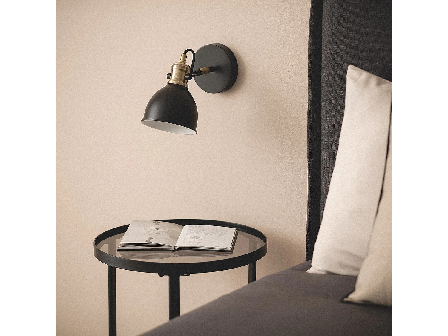 Lampe murale Métal Louise Noir