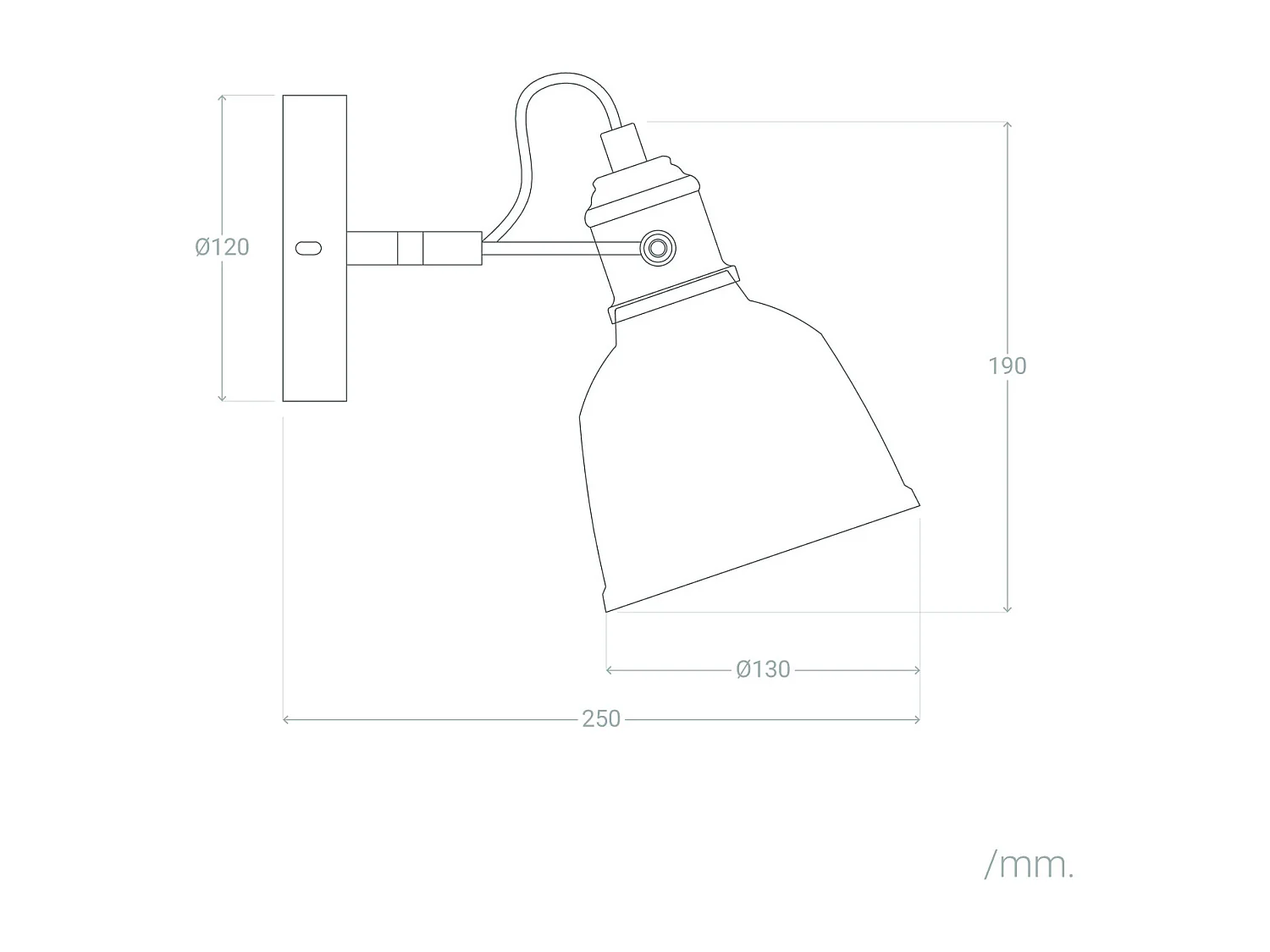 Lampe murale Métal Louise Noir