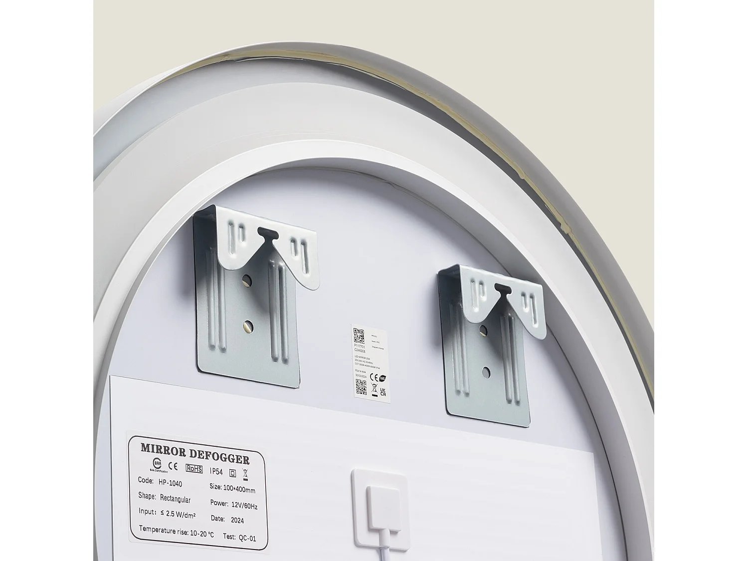 Miroir Salle de Bain avec Éclairage LED Anti-buée Ø60 cm Nour Sélectionnable (chaud-neutre-froid)