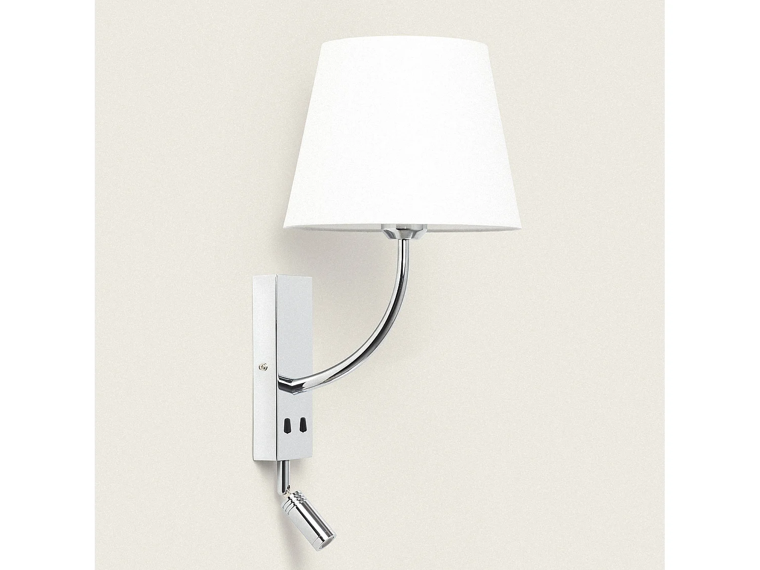 Lampada da Parete con Luce da Lettura 2.5W Metal Silver-Teylo Conne M Bianco