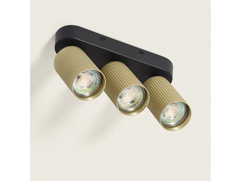 Plafonnier Aluminium Aritz 3 Spots Doré