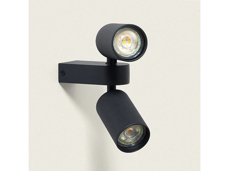 Aplique de Pared Aluminio Aritz 2 Focos Negro