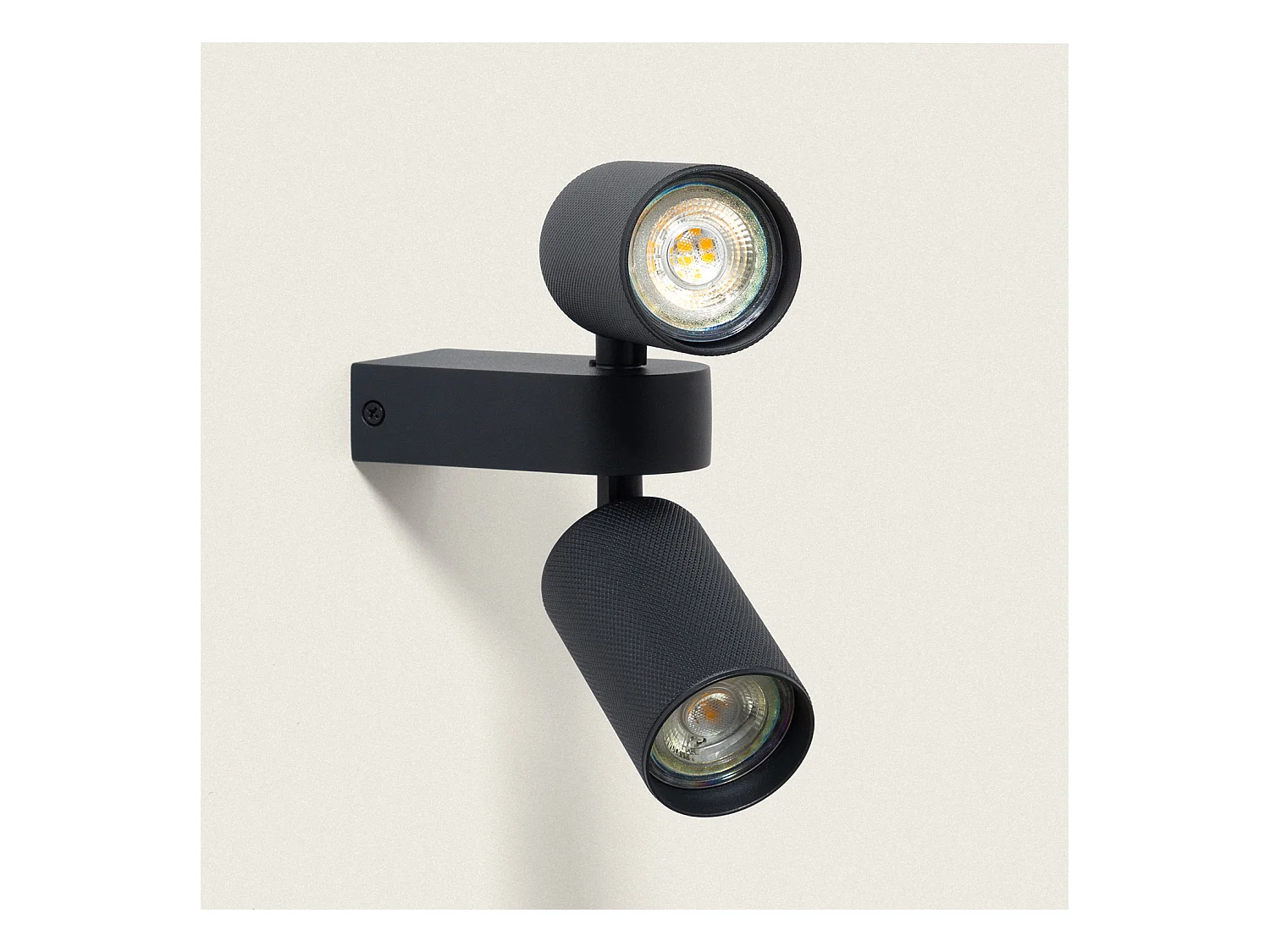 Plafonnier Aluminium Aritz 2 Spots Noir