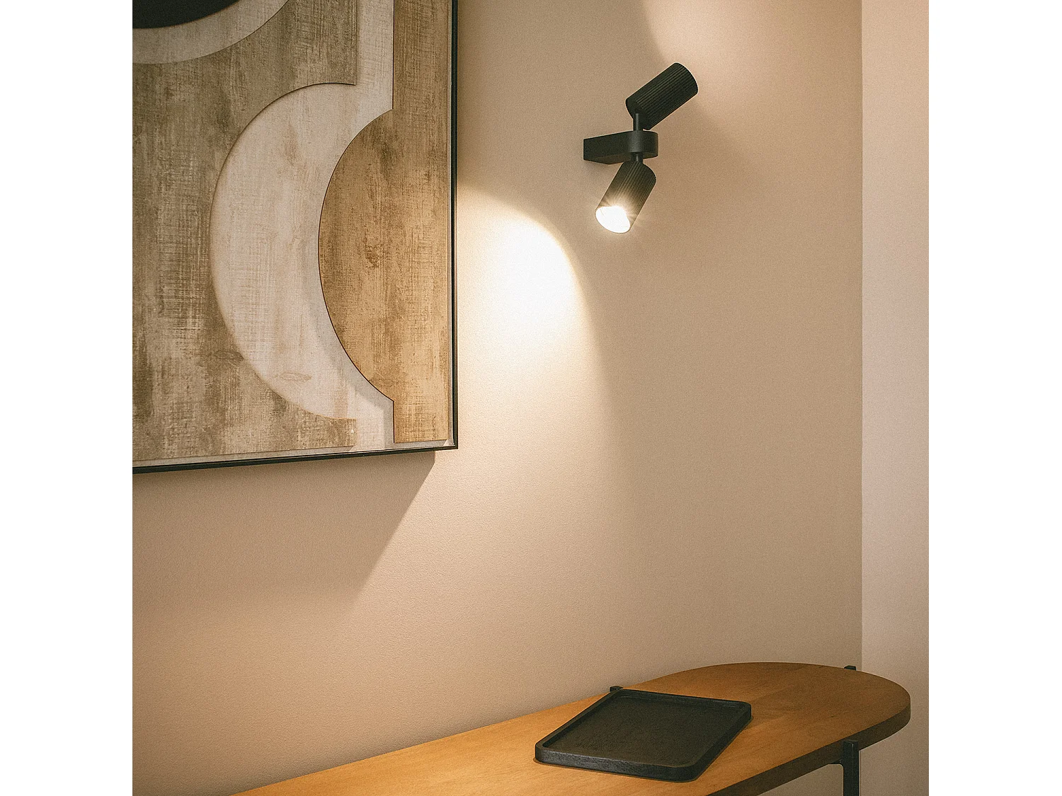 Plafonnier Aluminium Aritz 2 Spots Noir