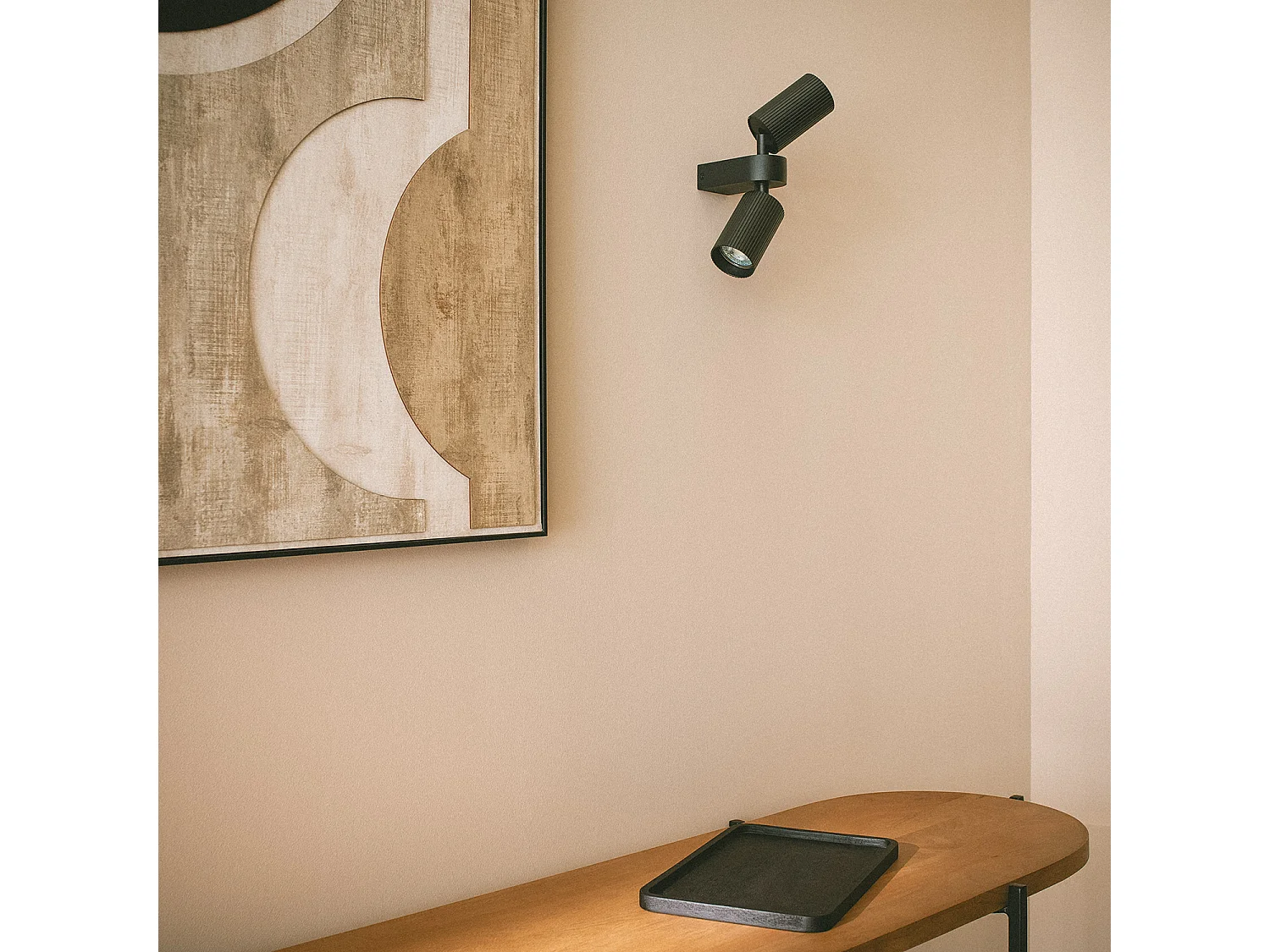 Applique da Parete Alluminio Aritz 2 Faretti Nero