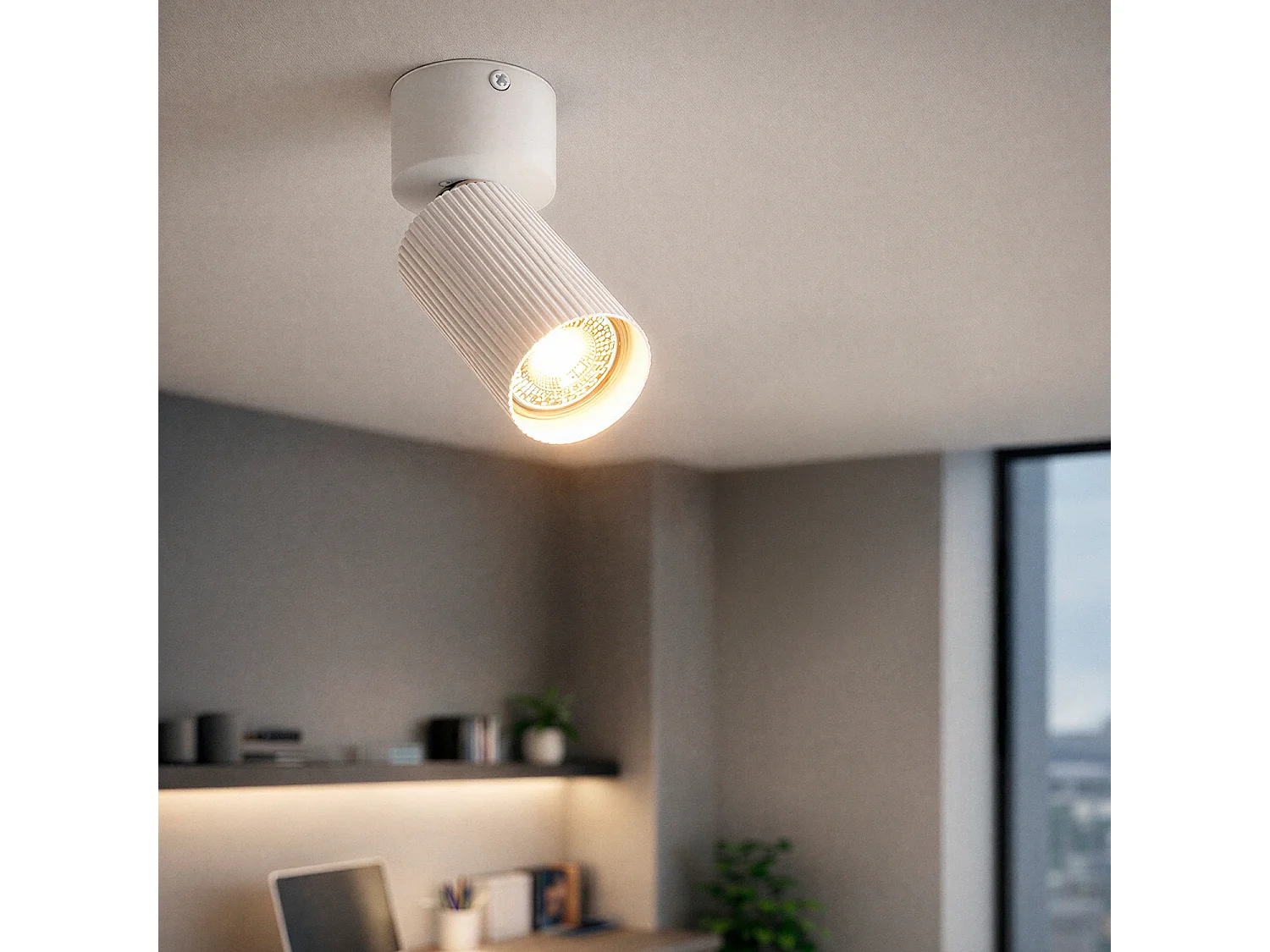 Aplique de Techo Aluminio Aritz 1 Foco Blanco