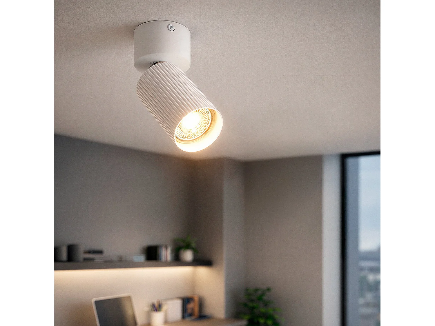 Aplique de Techo Aluminio Aritz 1 Foco Blanco