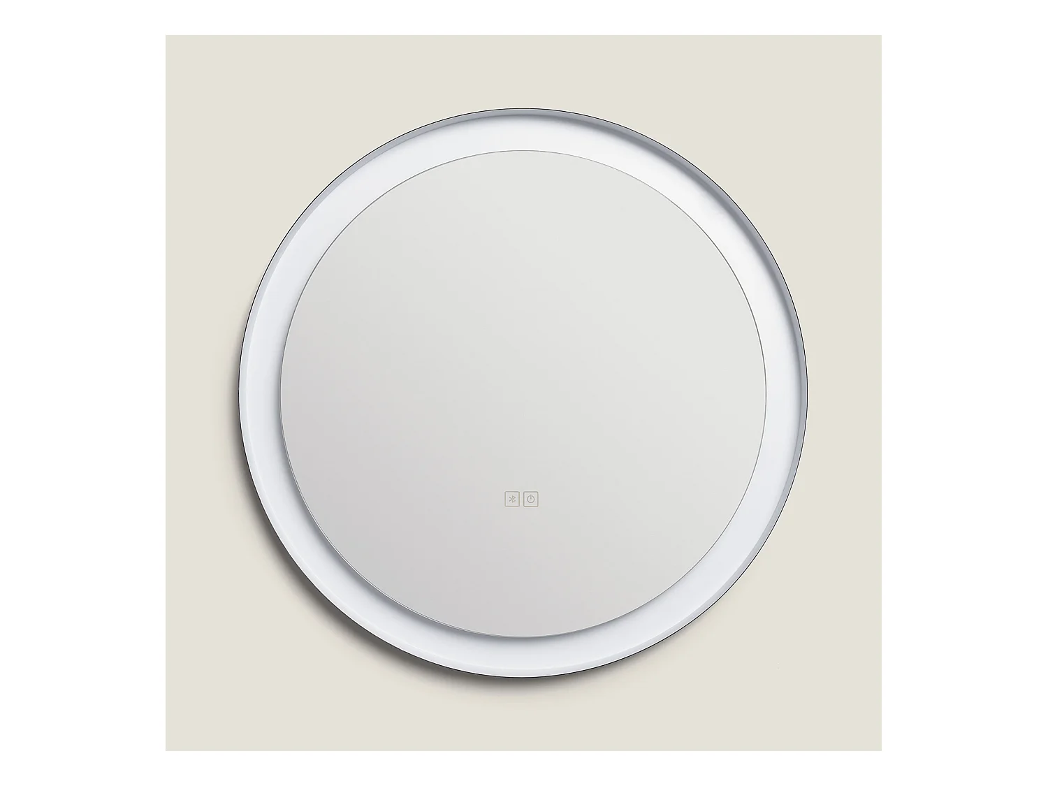 Miroir Salle de Bain avec Éclairage LED Anti-buée Ø60 cm Nahia Sélectionnable (chaud-neutre-froid)
