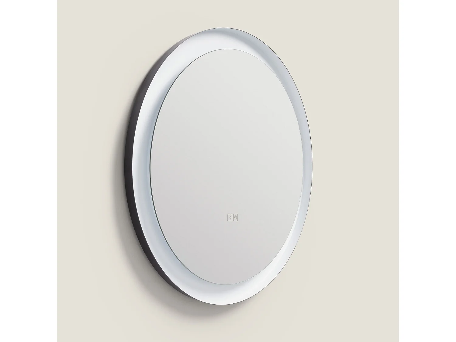 Miroir Salle de Bain avec Éclairage LED Anti-buée Ø60 cm Nahia Sélectionnable (chaud-neutre-froid)
