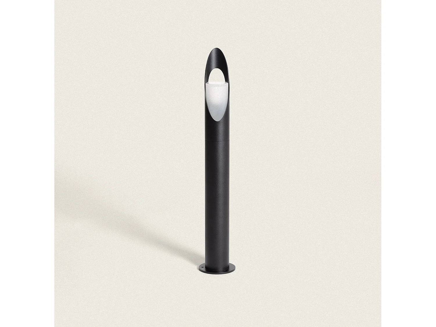 Balise sur Pied Extérieure Aluminium 60cm Oblong Noir