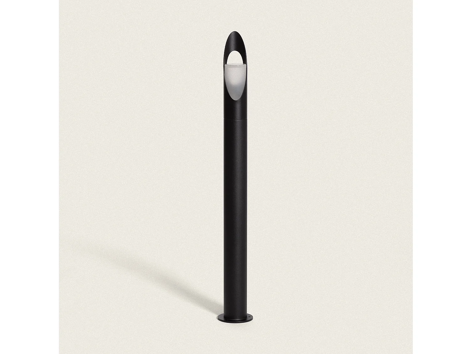 Balise sur Pied Extérieure Aluminium 80cm Oblong Noir