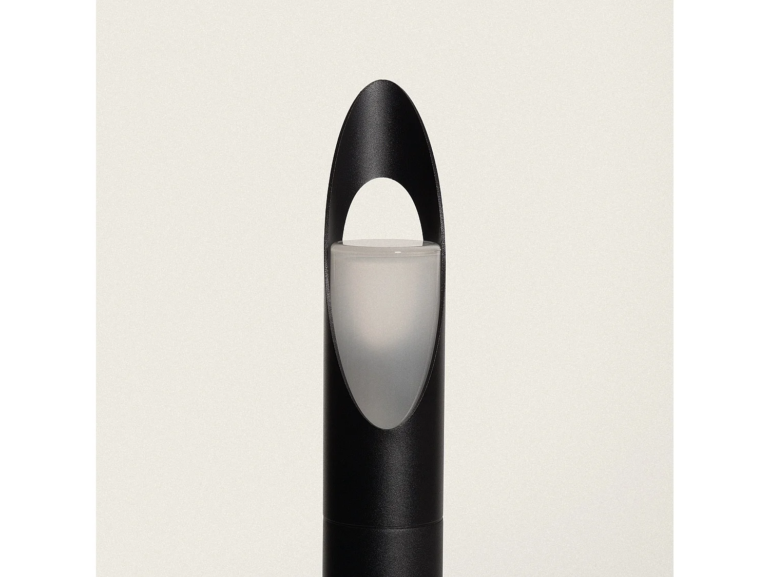 Balise sur Pied Extérieure Aluminium 80cm Oblong Noir