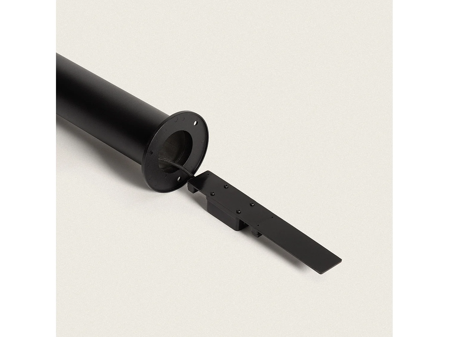 Balise sur Pied Extérieure Aluminium 80cm Oblong Noir