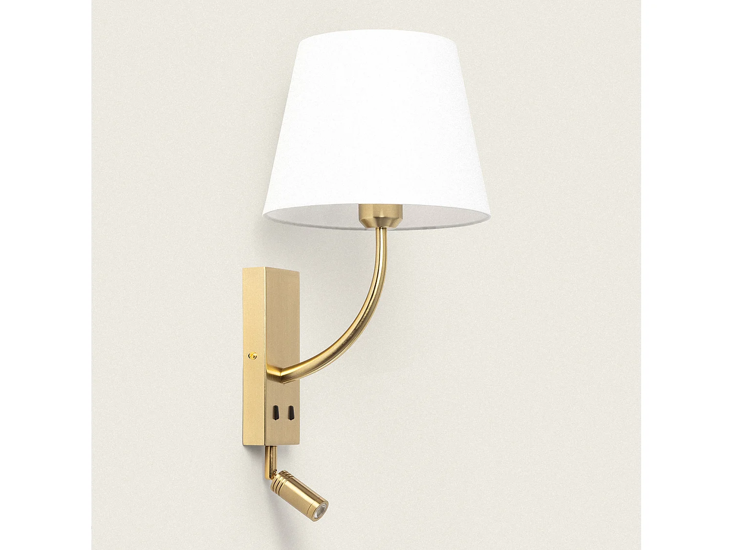 Lámpara de Pared con Luz de Lectura 2.5W Metal Gold-Teylo Conne