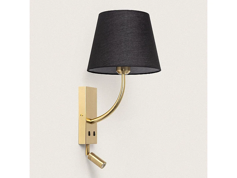 Lámpara de Pared con Luz de Lectura 2.5W Metal Gold-Teylo Conne