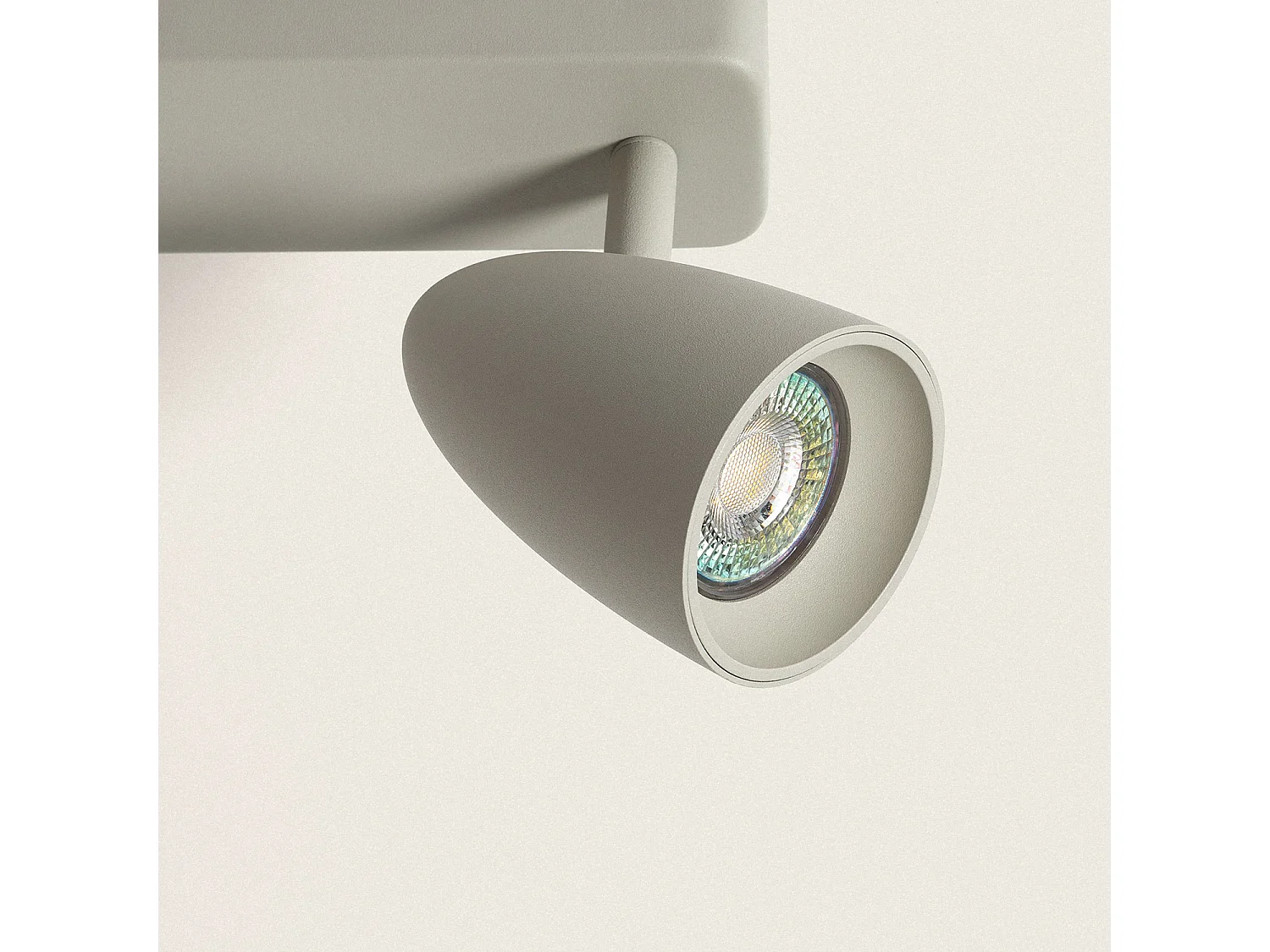 Applique Aluminium Rectangulaire Adrien 3 Spots Gris Pierre