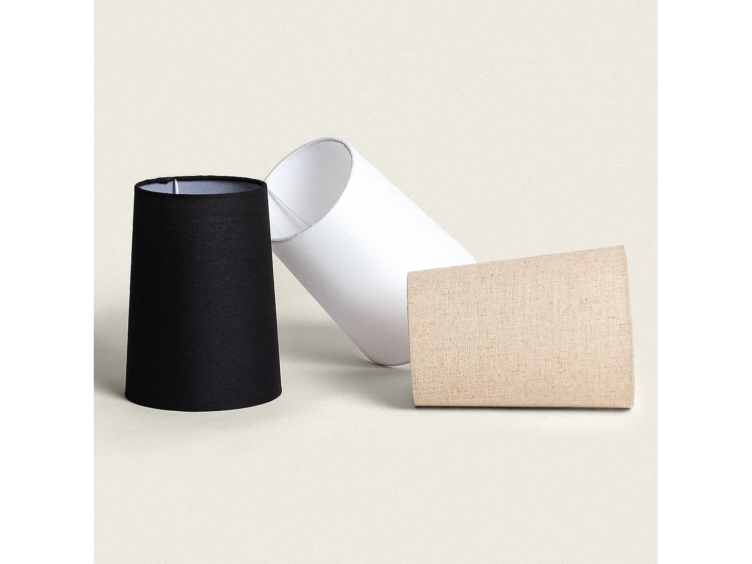 Pantalla Lámpara Tela Natya Negro