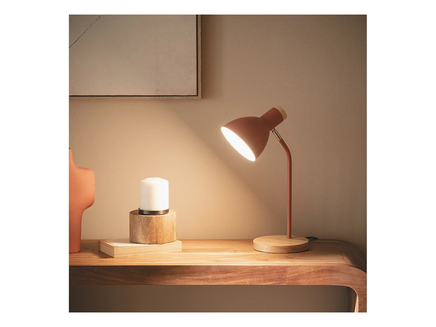 Lámpara Flexo Escritorio Metal Luxo Terracota