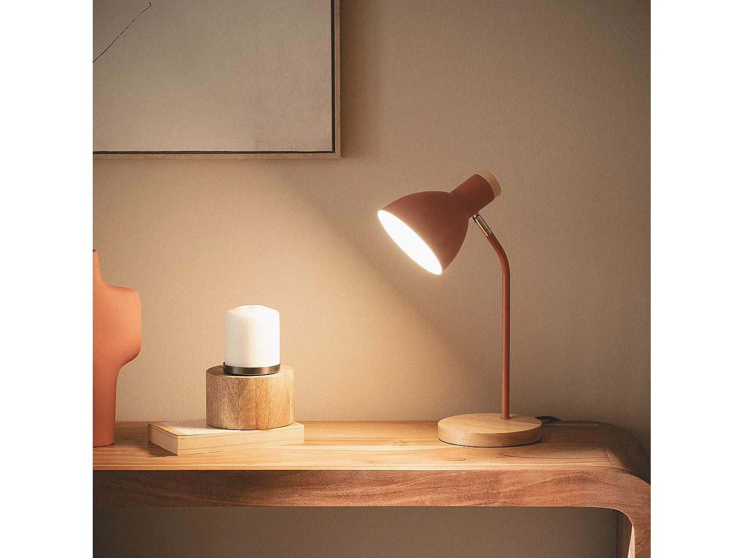 Lampada da Scrivania in Metallo Luxo Terracotta
