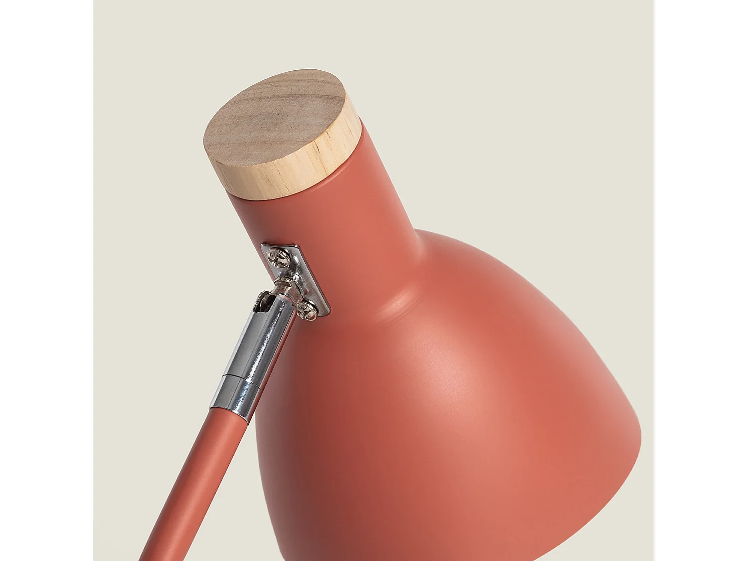 Lámpara Flexo Escritorio Aluminio y Madera Luxo Terracota