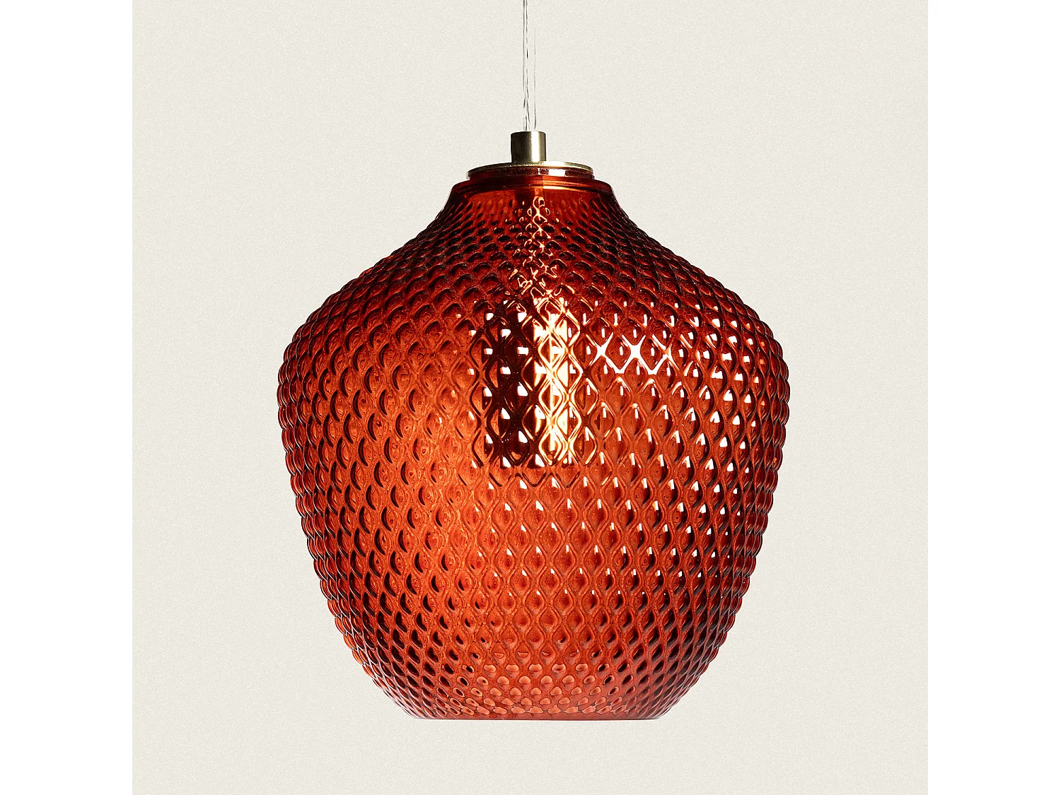 Suspension Métal et Verre Oradea Rouge