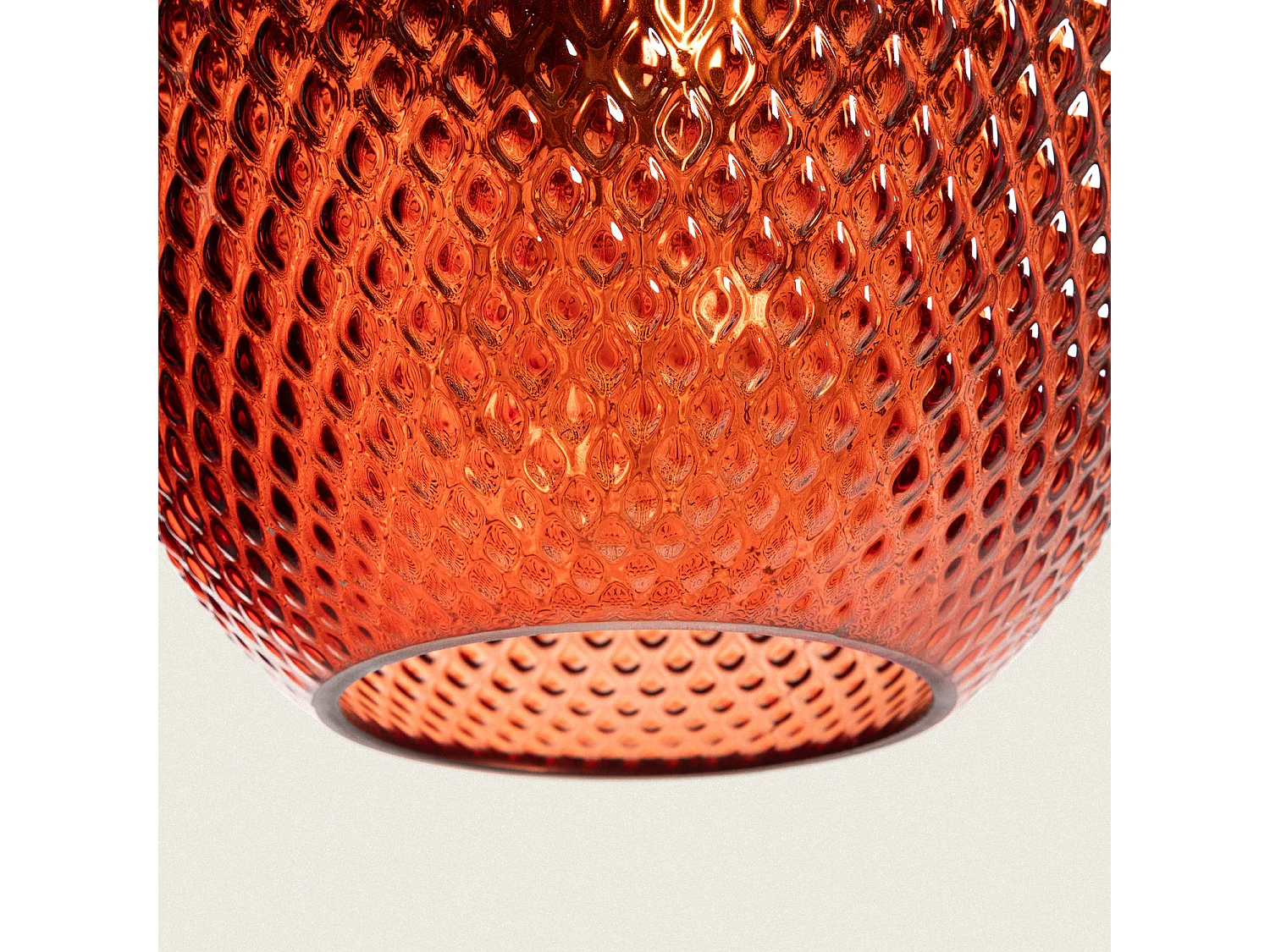 Suspension Métal et Verre Oradea Rouge