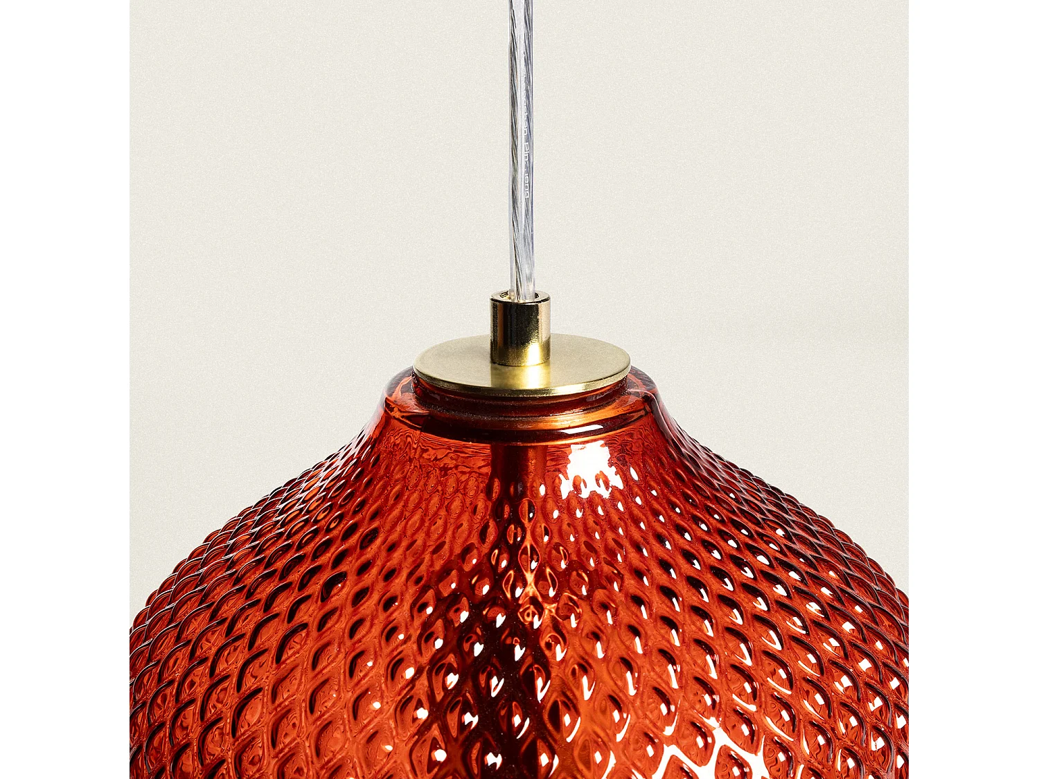 Suspension Métal et Verre Oradea Rouge