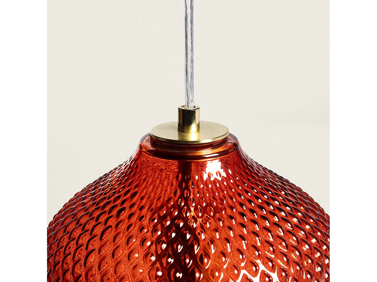 Suspension Métal et Verre Oradea Rouge