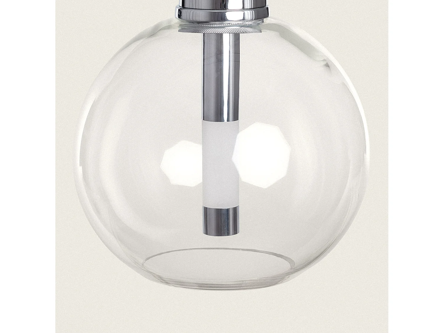 Suspension LED 5W Métal et Verre Ludvika Chromé