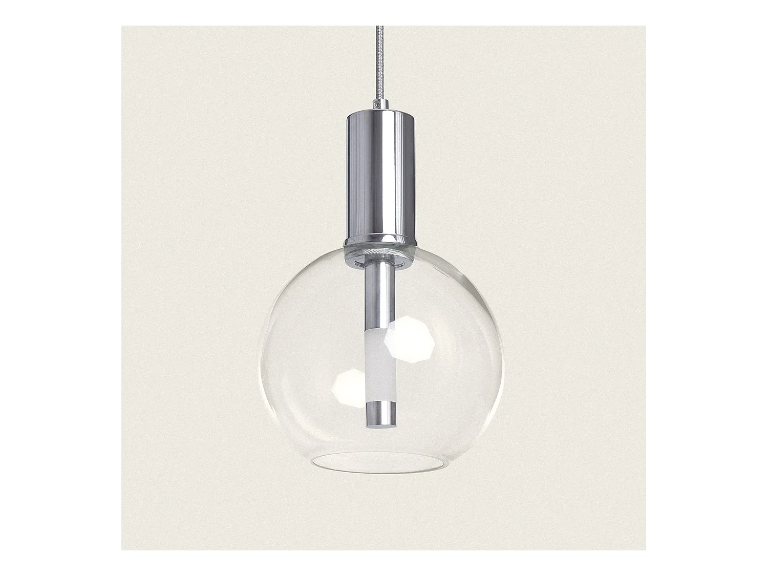 Suspension LED 5W Métal et Verre Ludvika Chromé