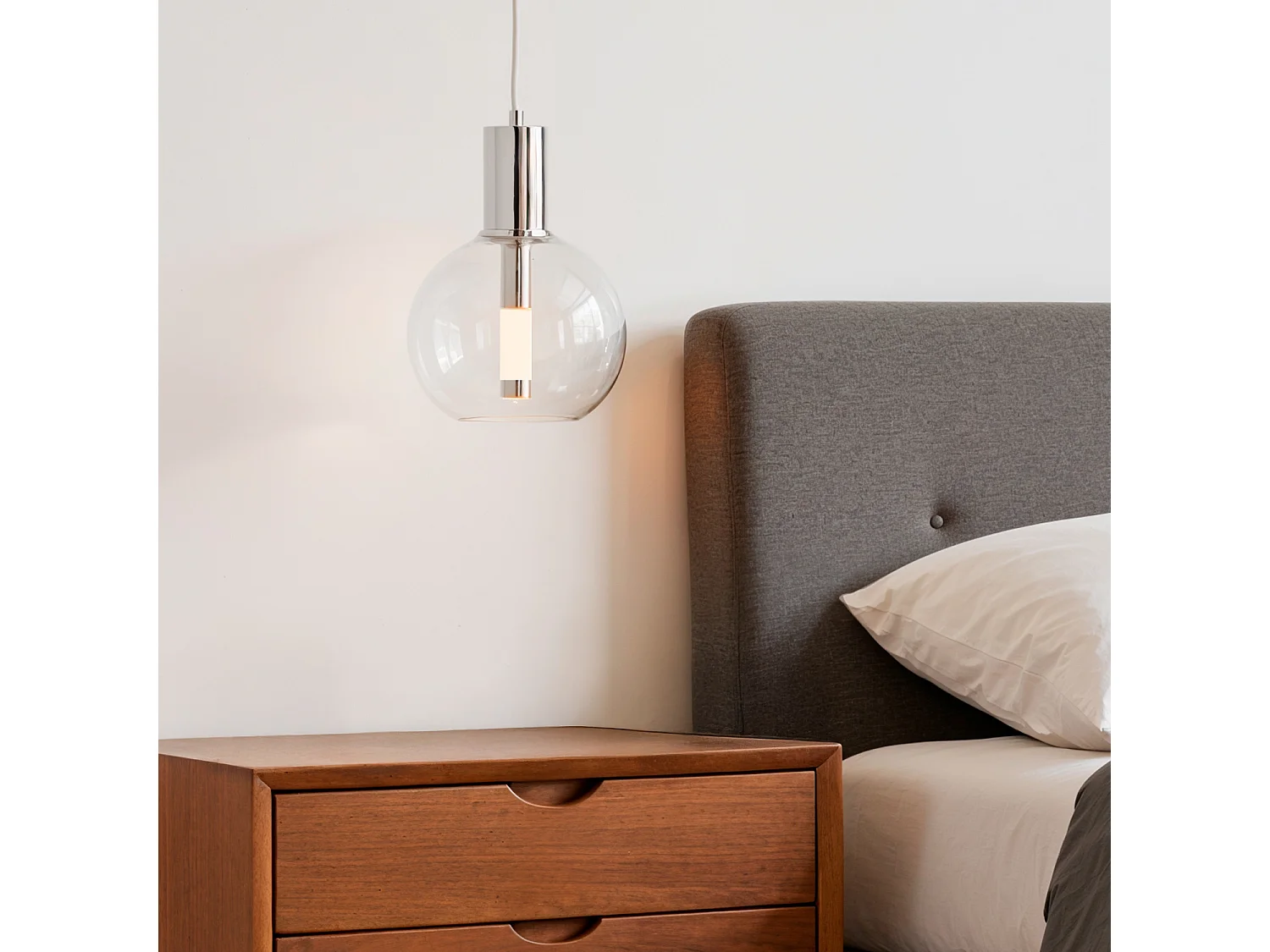 Suspension LED 5W Métal et Verre Ludvika Chromé