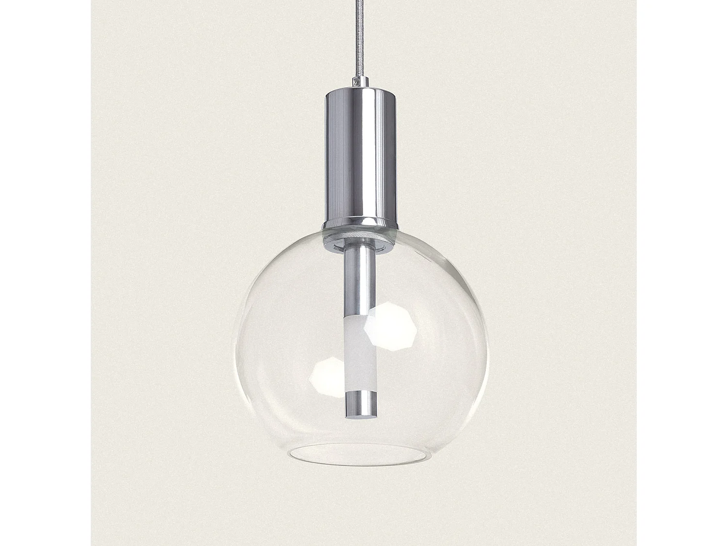 Suspension LED 5W Métal et Verre Ludvika Chromé