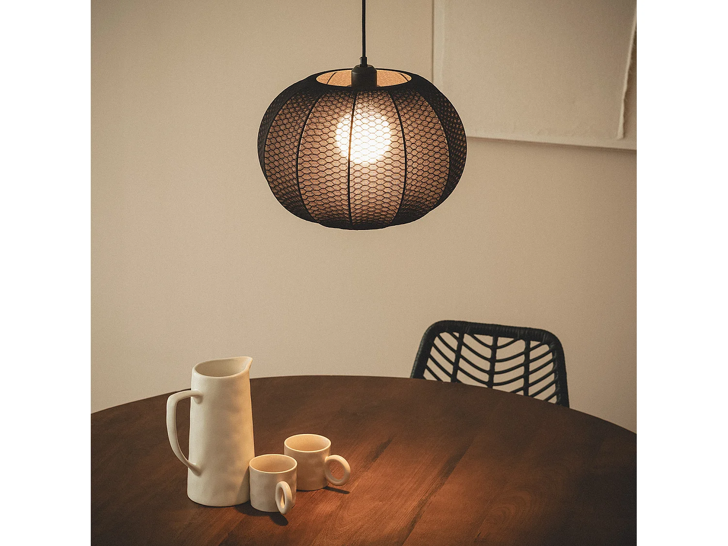 Suspension Tissu Taupiri Noir