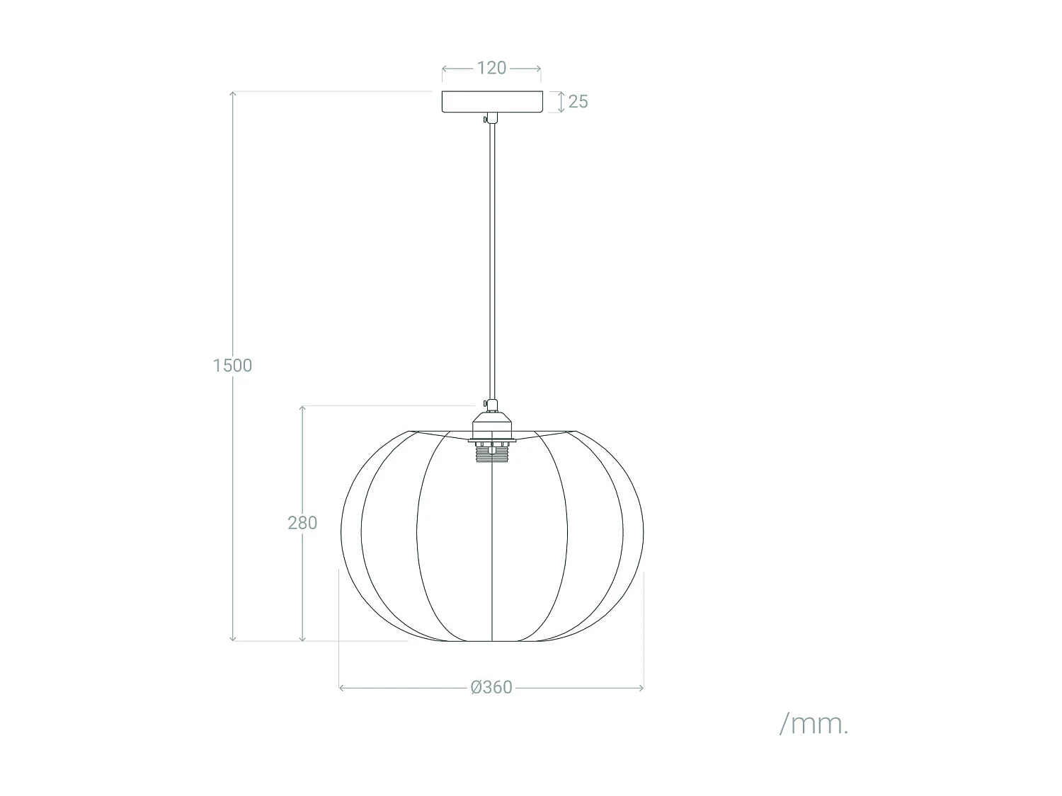 Lampada a Sospensione Tessuto Taupiri Nero
