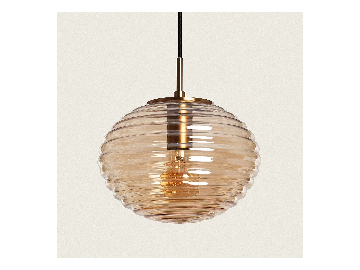 Suspension Métal et Verre Ailen Gris Fumée