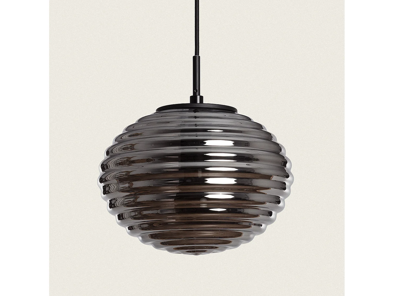 Suspension Métal et Verre Ailen Gris Fumée